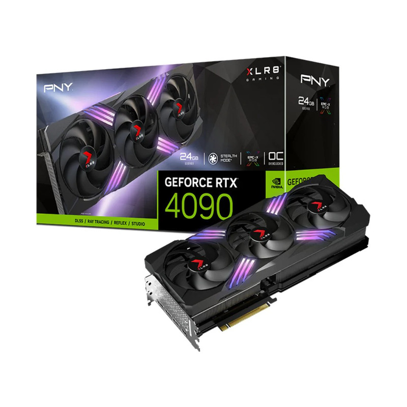 PNY GeForce RTX 4090 24GB XLR8 Gaming Verto OC GDDR6X Graphics Card - VCG409024TFXXPB1-O - كرت شاشة